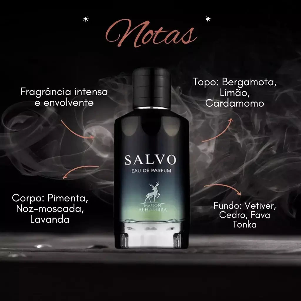 Perfume Árabe Salvo Intense Maison Alhambra Masculino 100ml Eau de Parfum Original